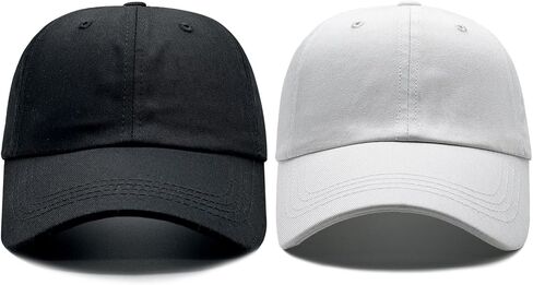 2 Pack Plain Baseball Caps for Men Women - 100% Cotton Unstructured Blank Dad Hat, Adjustable Low Profile Unisex Cap in Saudi Arabia