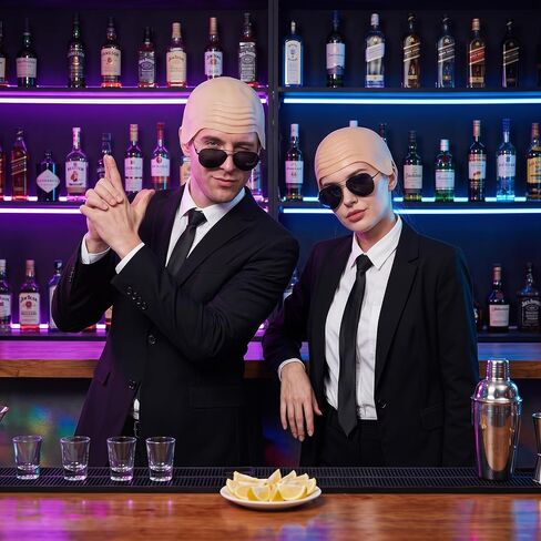 choyaxo Halloween Costume Accessories Bald Caps with Glasses and Mustache Bald Head Wig Cap in Kuwait