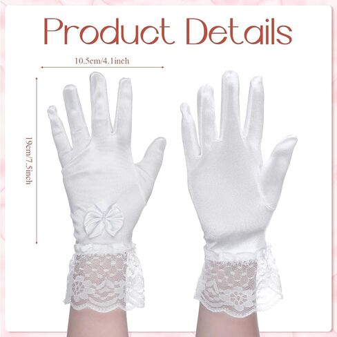 2 Pcs First Communion Veil and Gloves Set, 1 Tier White Floral Edge Catholic Veil, 1st Holy Communion Accessories for Wedding Party Costume First Communion Dress Up in Saudi Arabia