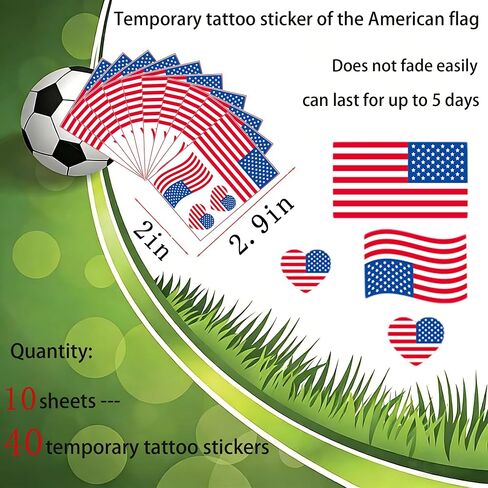 World Cup 2026 Crazy Hat & Beard & Temporary Tattoos(5pcs) for Fan Makeup,Team USA Red white and Blue Accessories for Independence Day in the United States, Sports Events, Parties,Role-Playing in Kuwait