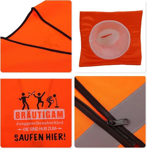Adult Traffic Cone Costume with Hat Construction Outfit Accessory Halloween Mardi Gras Cosplay Party Men Women Dress Up Prop in Saudi Arabia