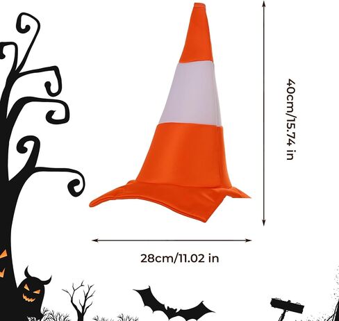 Adult Traffic Cone Costume with Hat Construction Outfit Accessory Halloween Mardi Gras Cosplay Party Men Women Dress Up Prop in Saudi Arabia