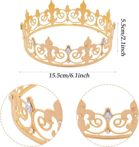 hoyuwak Birthday King Sash and ​Diadem Set for Men - Premium Birthday Party Decorations for Men - King's ​Diadem for Celebrations, Cosplay, Prom in Kuwait