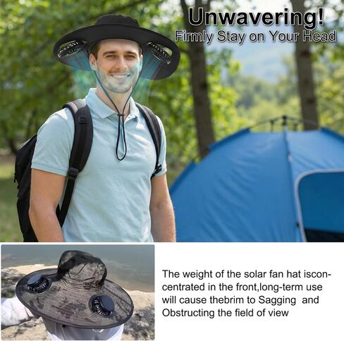 Hat with Fan 2-in-1 Detachable Neck Fanv,Color Changing LED lights3 Speed -Adjustable Fan hat, UPF50+Outdoor Wide Brim Sun Hat 3500 mAh Rechargeable Essentials，for Men Women Fishing & Beach Hat Black in Saudi Arabia