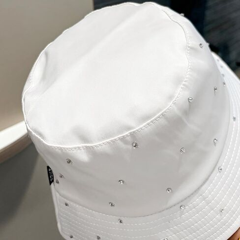 Women Bling Bucket Hat Silky Satin Shiny Rhinestone Bucket Sun Hat Packable Summer Outdoor Fishing Caps for Travel Beach in Kuwait