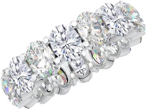 1-6 Carat Oval 14K White Gold LAB GROWN Diamond and LAB GROWN Diamond Wedding Band (1ct Center, AAAA Heirloom Quality) in Kuwait