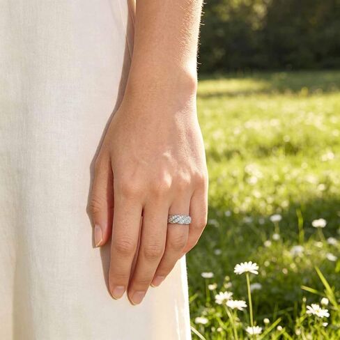 Moissanite Wedding Bands For Women Vintage Style Wide Band Ring 925 Sterling Silver Sz 5-10 in Saudi Arabia
