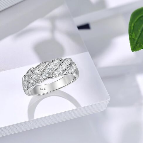 Moissanite Wedding Bands For Women Vintage Style Wide Band Ring 925 Sterling Silver Sz 5-10 in Saudi Arabia