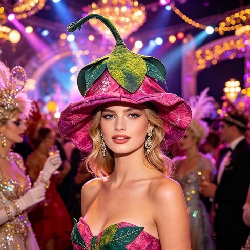 Flower Hat Fairy Costume for Women,Pink Witch Hats Halloween Cosplay Adult Party Festive in Saudi Arabia