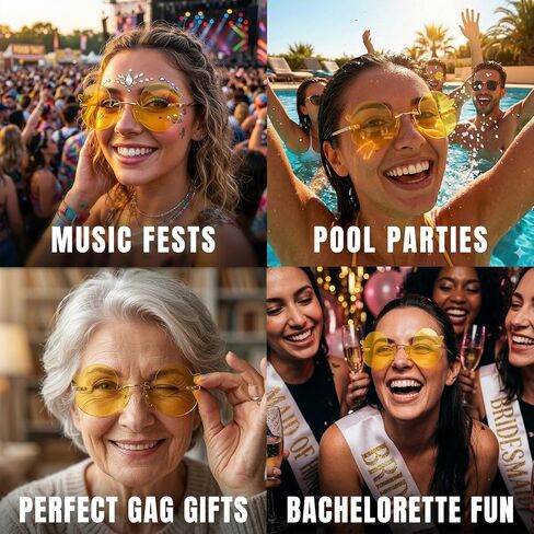 Novelty Duck Sunglasses for Adults, Frameless Yellow Duck Glasses Fun Party Eyewear, Funny Gag Gifts for Women Men Bachelorette Pool Party Music Festival Photo Booth Props in Kuwait