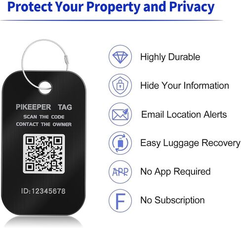 Smart Luggage Tags for Suitcase - Waterproof QR Code Labels with Location Notification When Scanned (Pack of 2), Customizable & Durable Travel ID Tags for Backpacks, Hide Personal Info in Saudi Arabia