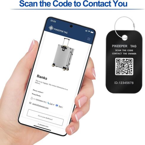 Smart Luggage Tags for Suitcase - Waterproof QR Code Labels with Location Notification When Scanned (Pack of 2), Customizable & Durable Travel ID Tags for Backpacks, Hide Personal Info in Saudi Arabia