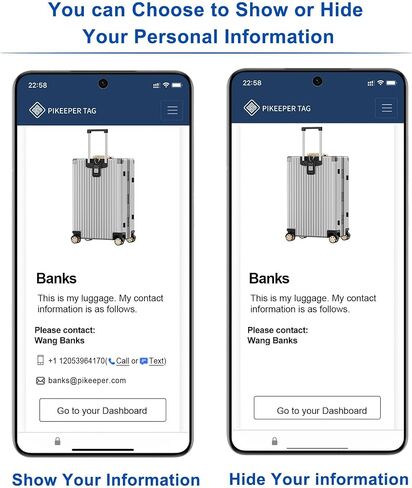 Smart Luggage Tags for Suitcase - Waterproof QR Code Labels with Location Notification When Scanned (Pack of 2), Customizable & Durable Travel ID Tags for Backpacks, Hide Personal Info in Saudi Arabia