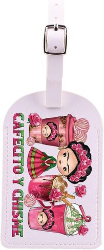 BLUPARK Funny Cafecito y Chisme Mexican Coffee Cups Luggage Tag Mexican Concha Pun Gift Mexican's Themed Travel Accessories Mexicans Women Gift (LT, Mexi Laggage Tags) in Kuwait