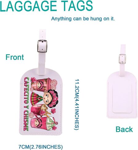 BLUPARK Funny Cafecito y Chisme Mexican Coffee Cups Luggage Tag Mexican Concha Pun Gift Mexican's Themed Travel Accessories Mexicans Women Gift (LT, Mexi Laggage Tags) in Kuwait