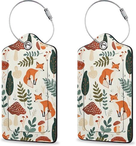 Sunset Beach Palm 2 Pack Luggage Tag for Suitcase, Cute Unique Leather Bag Tags Identifiers Privacy Cover ID Label with Durable Steel Loop for Women Men Kids Girls Travel in Saudi Arabia