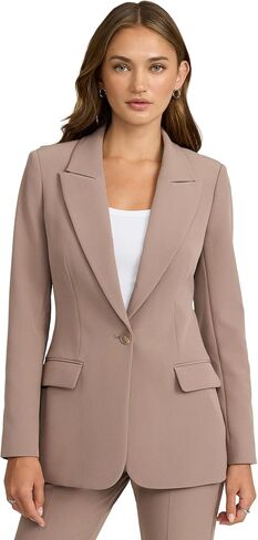 EXPRESS Women's Long Slim Blazer - Mushroom in Saudi Arabia