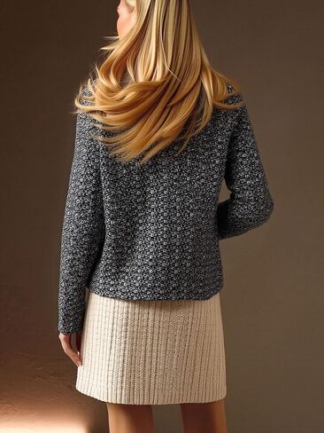 Women's Tweed Blazer Jacket Open Front Crewneck | Long Sleeve Cropped Tweed Blazer Elegant Soft Textured Fabric Ideal Spring Summer Outerwear For Business Casual Daily Outfits in Kuwait