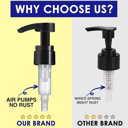 2pcs Shampoo Pump for Liter 33.8 oz Shampoo and Conditioner Bottle Pump Dispenser Fits Salon Bottles with 1.1 inch Opening, Black & White Replacement Pump Top for Soft Hair Product,Body Wash,Lotion in Saudi Arabia