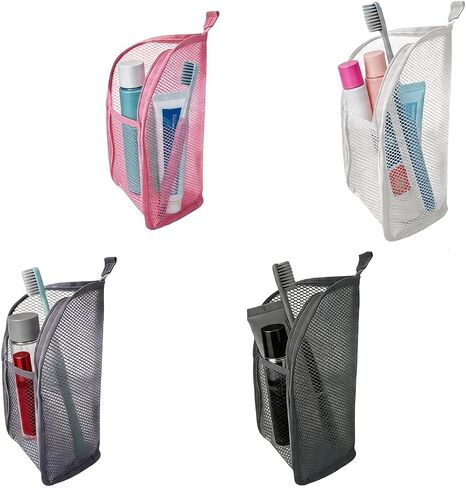 Standing Toiletry Bag, 4 Pack Portable Lightweight Toiletry Bag for Travel, EVA Mesh Large Capacity Waterproof Toiletries Organizer, Travel Essentials for Women Men (Black+Pink+White+Grey) in Saudi Arabia
