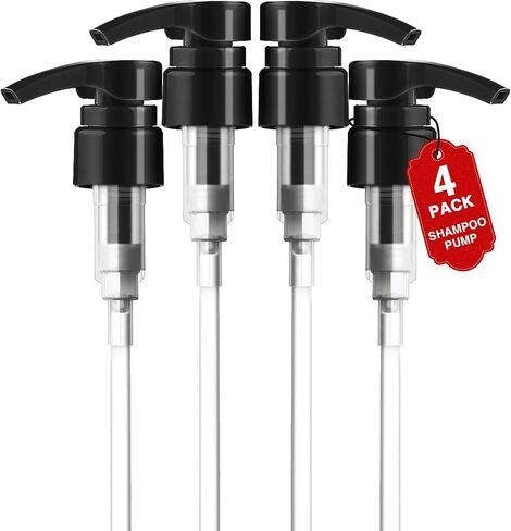 2pcs Shampoo Pump for Liter 33.8 oz Shampoo and Conditioner Bottle Pump Dispenser Fits Salon Bottles with 1.1 inch Opening, Black & White Replacement Pump Top for Soft Hair Product,Body Wash,Lotion in Saudi Arabia
