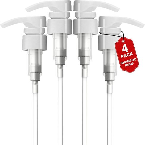 2pcs Shampoo Pump for Liter 33.8 oz Shampoo and Conditioner Bottle Pump Dispenser Fits Salon Bottles with 1.1 inch Opening, Black & White Replacement Pump Top for Soft Hair Product,Body Wash,Lotion in Saudi Arabia