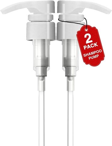 2pcs Shampoo Pump for Liter 33.8 oz Shampoo and Conditioner Bottle Pump Dispenser Fits Salon Bottles with 1.1 inch Opening, Black & White Replacement Pump Top for Soft Hair Product,Body Wash,Lotion in Saudi Arabia