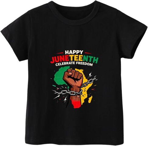 Juneteenth Shirt Kids – Happy Juneteenth Freedom Tee Boys Girls Toddler Shirt 3T-7T in Saudi Arabia