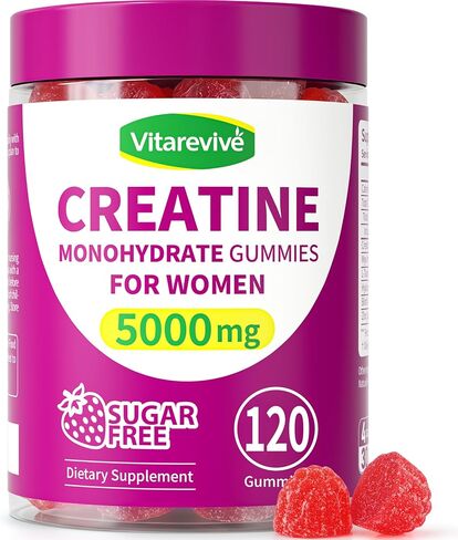 Creatine Gummies for Women - 5000mg Creatine Monohydrate for Lean Muscle Support, Strength & Energy, Sugar-Free Pre Workout Supplement, Easy Chewable Formula, 120 Gummies in Saudi Arabia