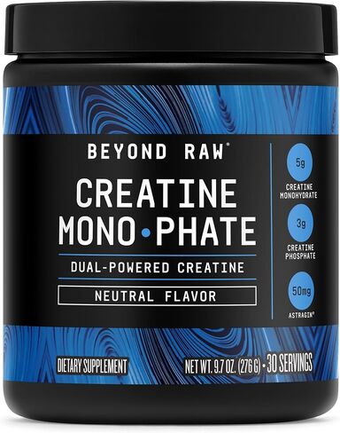 BEYOND RAW GNC Creatine Monophate - 8g Dual-Powered Creatine Powder for High-Intensity Training - AstraGin - Easy to Mix - Gluten-Free & Sugar-Free - Unflavored - 9.9 Oz (30 Servings) in Saudi Arabia