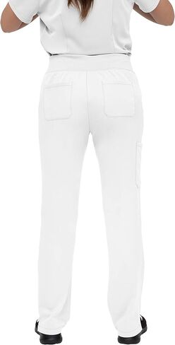 for Women, Scrub Medical Pants with 5 Pockets Yoga Waistband Pants Midrise fit 3501 Camila - X-Small White in Saudi Arabia