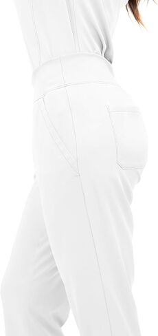 for Women, Scrub Medical Pants with 5 Pockets Yoga Waistband Pants Midrise fit 3501 Camila - X-Small White in Saudi Arabia