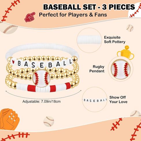 Joyline Game Day Football Baseball Soccer Softball Charm Bracelets for Women Men Stackable Sports Jewelry for Moms & Dads Sports Fans Team Jewelry Gift in Saudi Arabia