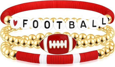 Joyline Game Day Football Baseball Soccer Softball Charm Bracelets for Women Men Stackable Sports Jewelry for Moms & Dads Sports Fans Team Jewelry Gift in Saudi Arabia