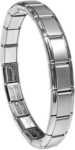 Dolceoro Alphabet Letter Initial, 9mm Traditional Classic Type Italian Modular Charm Link - Satin Stainless Steel in Saudi Arabia