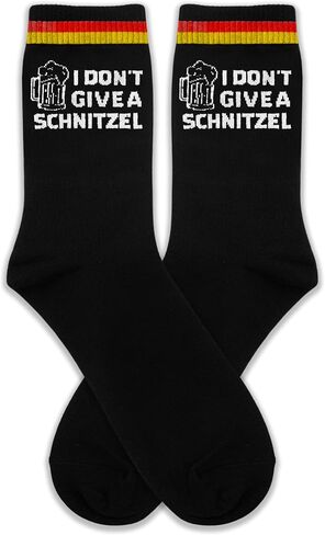 "I Don't Give A Schnitzel Novelty Crew Socks - Funny German Culture Gift for Beer Lovers & Travelers.(120) in Saudi Arabia