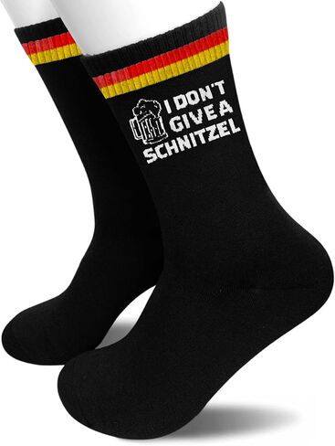 "I Don't Give A Schnitzel Novelty Crew Socks - Funny German Culture Gift for Beer Lovers & Travelers.(120) in Saudi Arabia