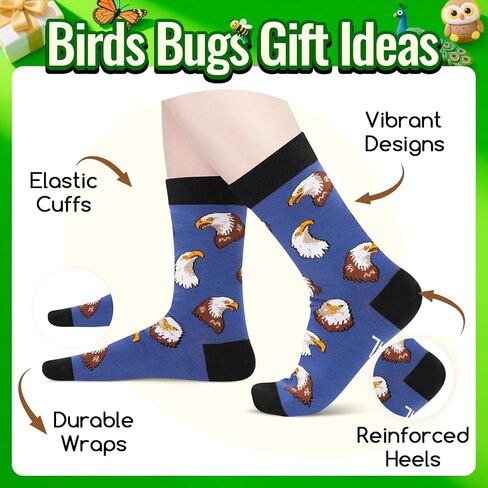 HAPPYPOP Bird Gifts for Animal Lovers - Cardinal Butterfly Eagle Bee Chicken Duck Socks in Saudi Arabia