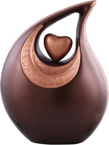 Multicolor 10 Inches Teardrop urn with Matching Heart - Large Cremation Urn - Unique Urn - Ash for Men/Males/Females and Big Pets from Keepsake Company in Saudi Arabia