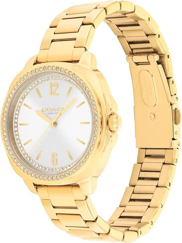 COACH Kitt Women’s Quartz Watch - Bracelet with Crystal Bezel and Silver White Dial - Modern, Versatile Timepiece - Gift for Her 34mm in Kuwait