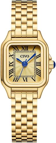 CIVO Gold Watches for Women Vintage: Small Wrist Bracelet Watch with Roman Dial - Dainty Luxury Square Ladies Watch - Gifts for Mom Wife at Birthday Anniversary in Kuwait