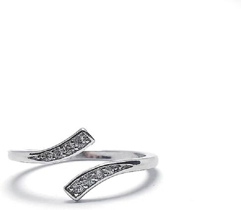 Fashion 925 Sterling Silver Cubic Zirconia Ring for Women, Opening Adjustable Design Simulated Diamond Stackable Ring Engagement Dainty Eternity Band Rings Gift for Couple in Kuwait