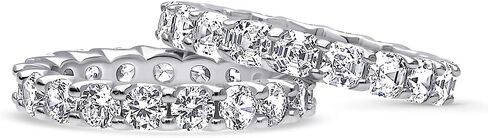 BERRICLE Sterling Silver Cubic Zirconia Bold Eternity Stackable Band Ring Set for Women in Kuwait