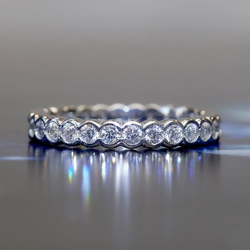Full Eternity Micro-Pave CZ Band Ring Minimalist Stackable Jewelry for Women in Kuwait