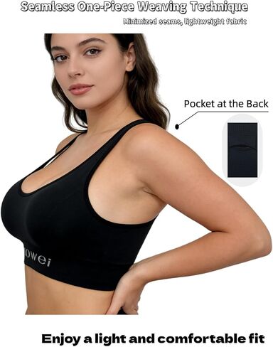 Women's Longline Sports Bra with Phone Pocket-High Support Bra for Gym-Breathable Athletic Bra with Back Storage in Saudi Arabia