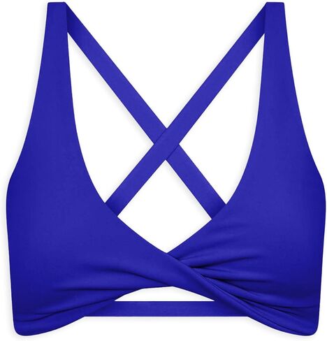 Dressmine Sports Bra for Women Padded Strappy Cross Back Twist Support Impact Sports Bras with Removable Cups Workout Top in Saudi Arabia
