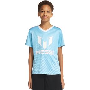 Messi Boys' Lifestyle Short Sleeve Top, Loose-Fit Shirt with Logo, Comfortable, All-Day Wear, S8 in Saudi Arabia