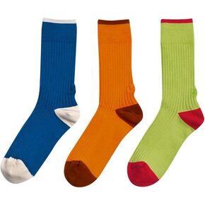 I Hate Monday Cotton Color Play Logo Socks 3 pack (Ivory/Navy/Gray) – Soft Classic Crew Style– Perfect Holiday Gift in Saudi Arabia