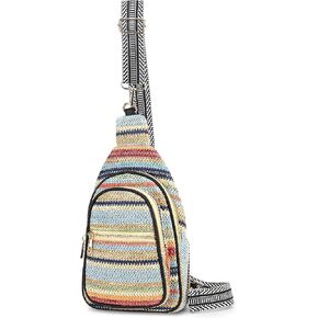 Summer Crossbody Sling Bag for Women, Straw Woven Small Shoulder Purse with Adjustable Strap in Saudi Arabia
