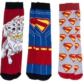 Superman Krypto Costume Logo Symbol 3-Pack Crew Socks Adult Casual Crew Socks in Saudi Arabia